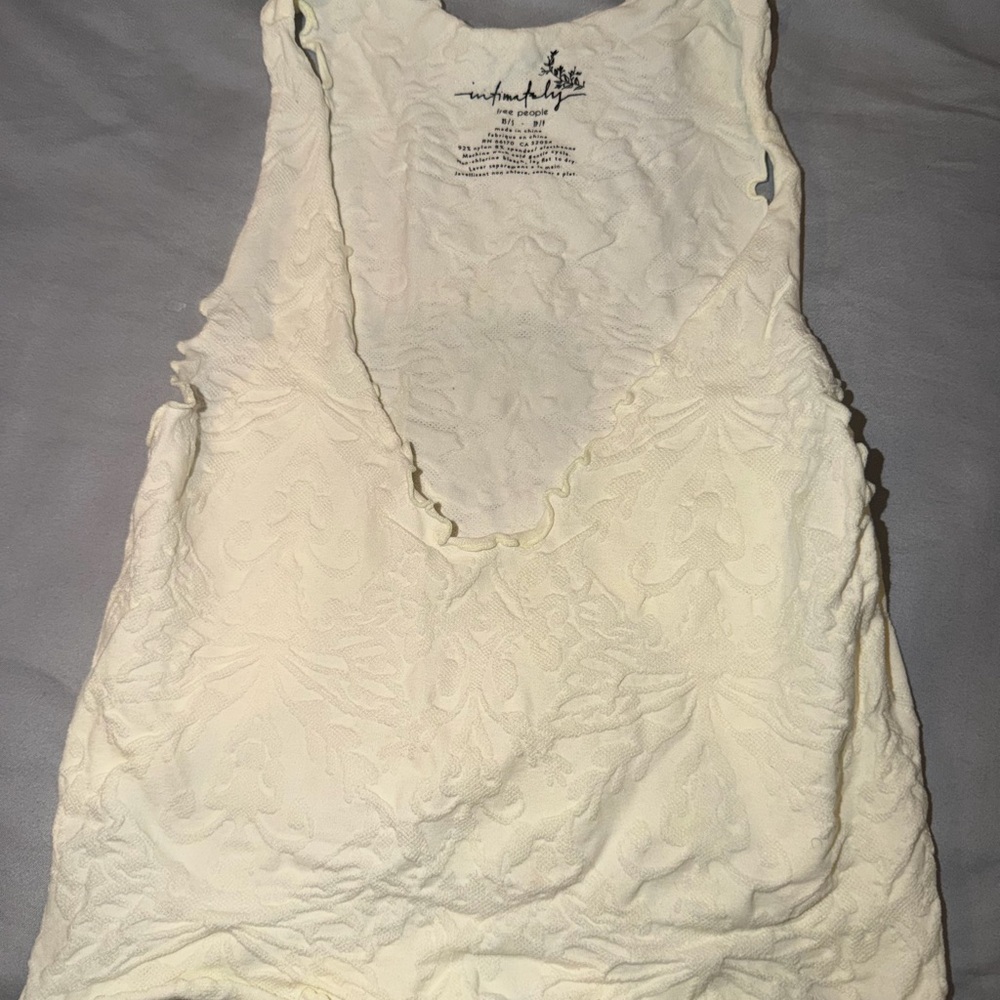 Cream Textured Tank Top